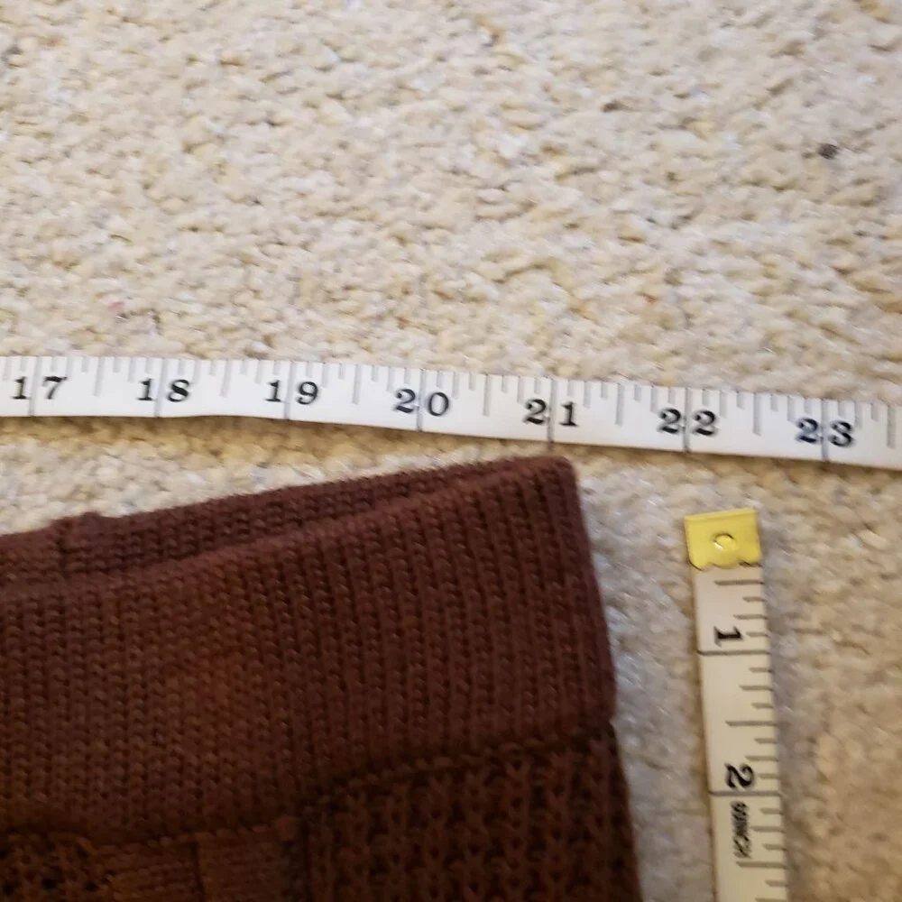 Nina Parker  Brown Knit Pencil Crochet Midi Skirt with Front Slit 3X NWOT
